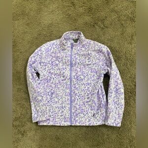 Girls Eddie Bauer purple/grey Leopard Jacket size 10/12